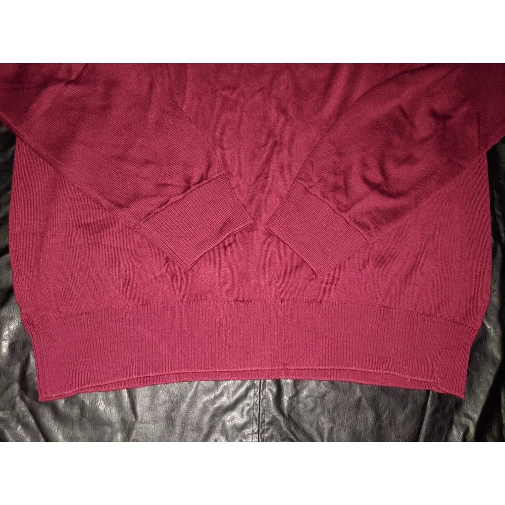 Tom‎ James Merino Sweater 1/4 Zip Size  XXL Maroon 2XL